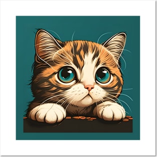 The Cat Lover Colorful Abstract Cat Face Beautiful Posters and Art